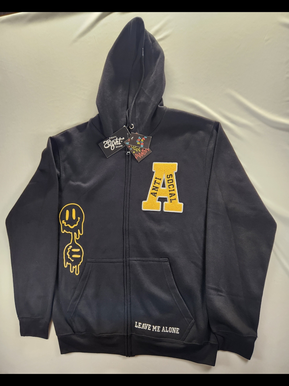 Anti Social Social Club Black & Yellow Zip-Up Hoodie
